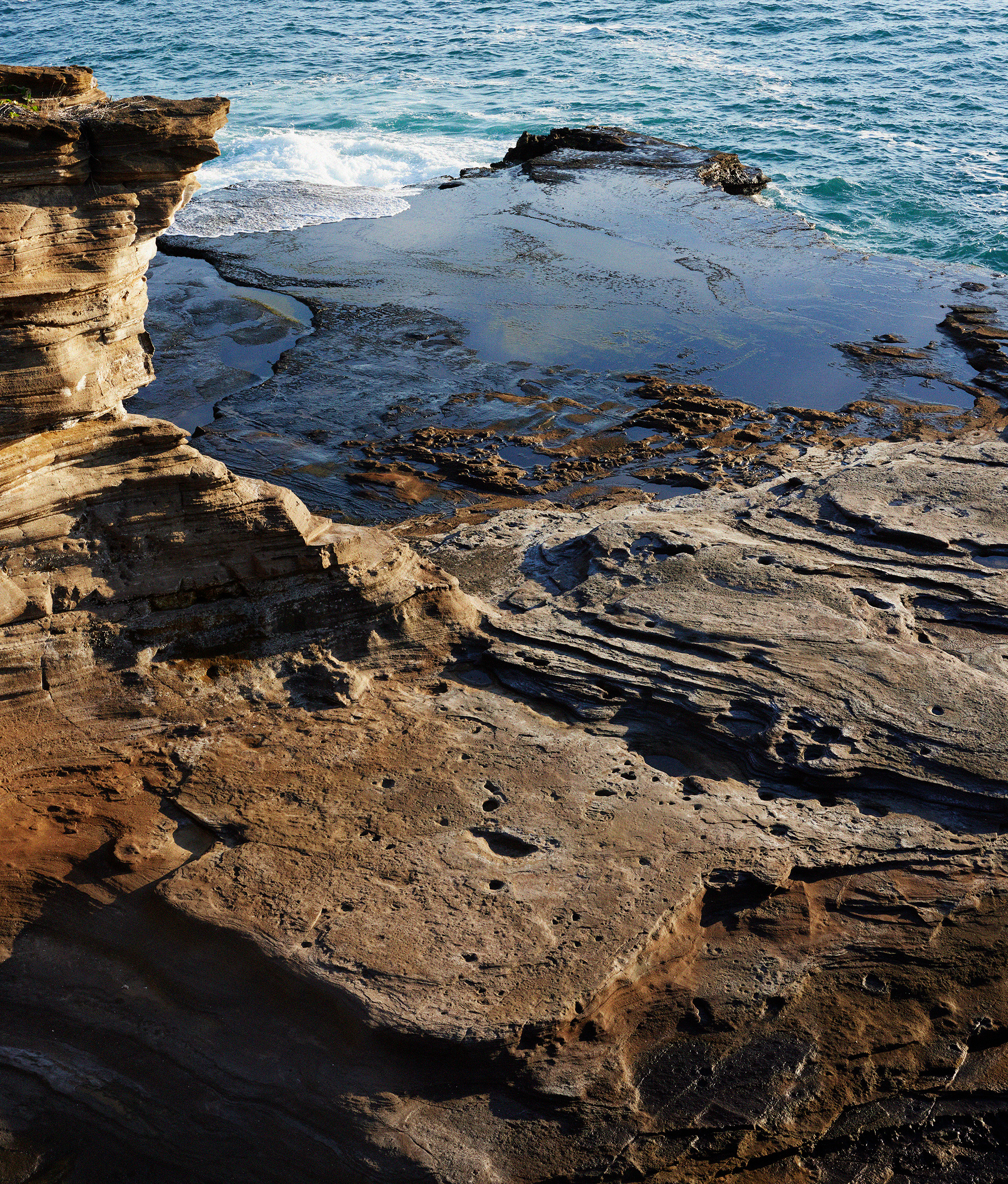 Ocean rock formations and waves