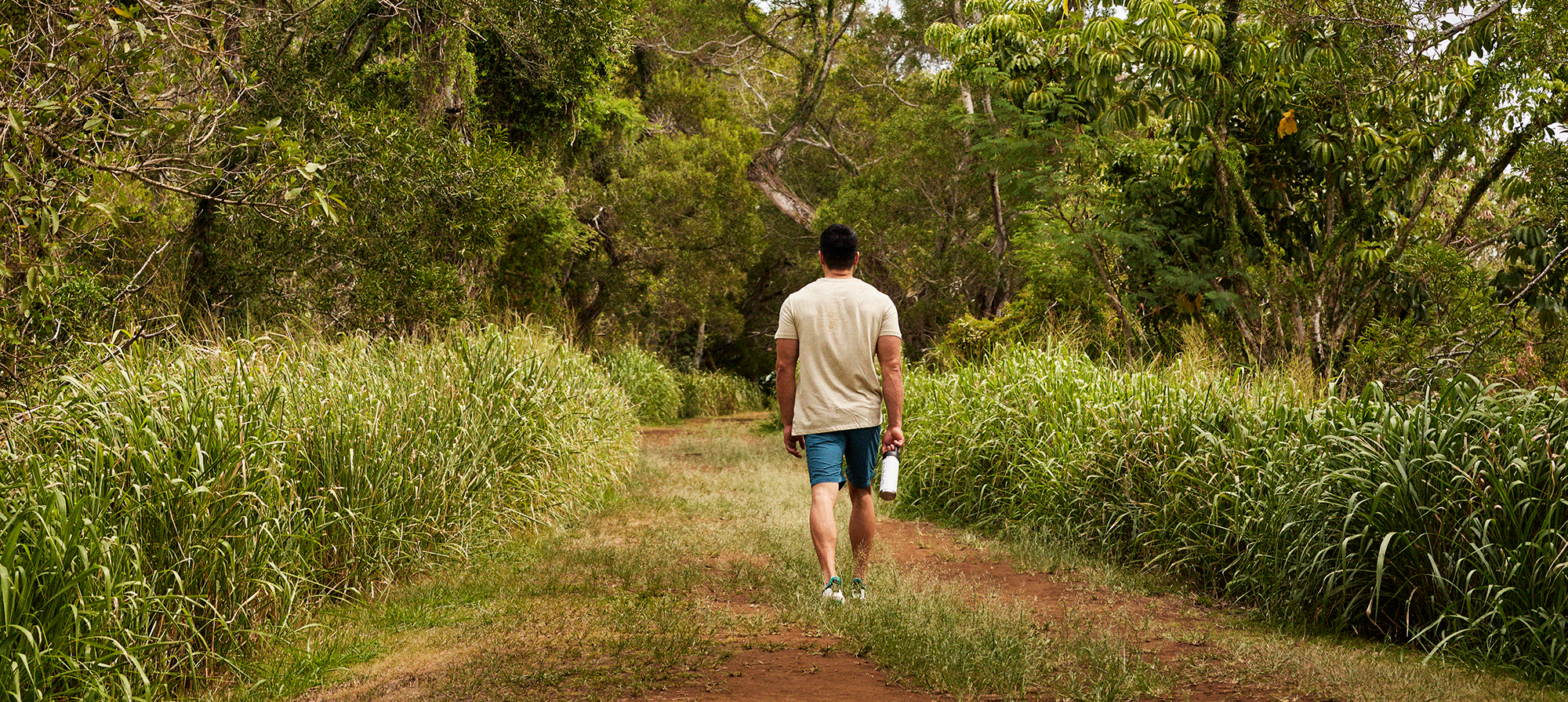 Man walking on a trail