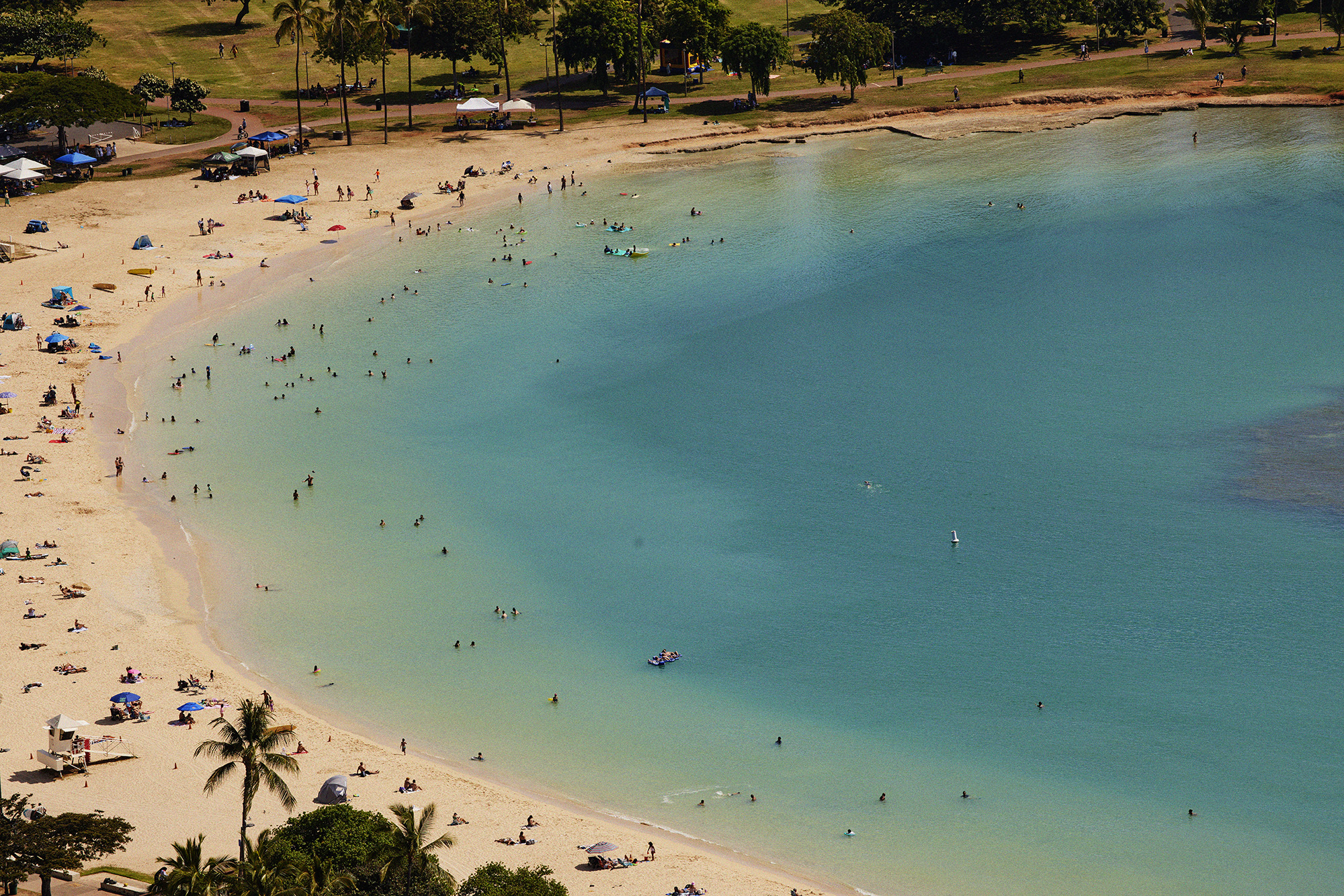 People at beach in the water