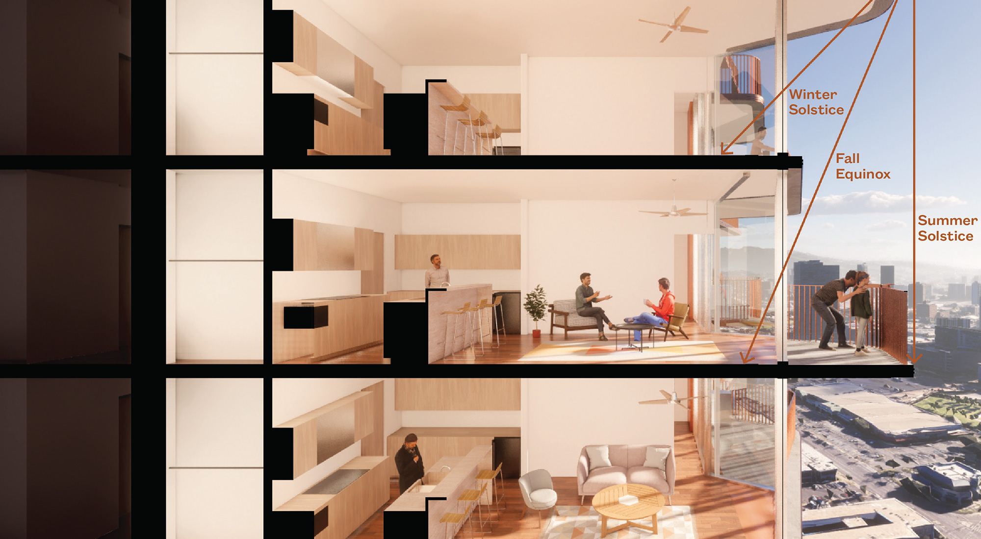 Sunlight into unit windows diagram